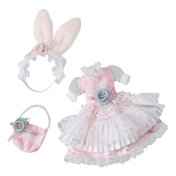 2x Hecho a mano muñeca ropa vestido trajes para muñeca de 30cm fiesta vestido de encaje de boda con accesorios Set regalo para niña Zulema trajes de vestir de muñeca