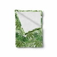 thumbnail image 2 of Palm Leaf Soft Flannel Fleece Blanket, Mix of Jungle Foliage Leaves Madagascar Aloha Botanical Forest Plant, Cozy Plush for Indoor and Outdoor Use, 60" x 80", Green Olive Green White, by Ambesonne, 2 of 6