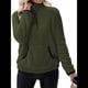 thumbnail image 3 of Sudadera Informal de con Cremallera de un Cuarto para Mujer, Larga, Ligera, Suave y Afelpada, con Bolsillos. Verde XL, 3 of 9