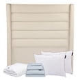thumbnail image 1 of Cabecera Matrimonial Polar Crema + 2 Almohadas One + Protector Cloud + Sábanas Softy, 1 of 8