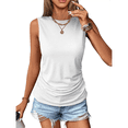 thumbnail image 3 of Camisetas Sin Mangas Fruncidas para Mujer, Camisetas Sin Mangas con Cuello Redondo, Top Ajustado, Ropa Informal Elegante de Verano 2025. S, 3 of 8