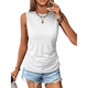 thumbnail image 3 of Camisetas Sin Mangas Fruncidas para Mujer, Camisetas Sin Mangas con Cuello Redondo, Top Ajustado, Ropa Informal Elegante de Verano 2025. L, 3 of 8