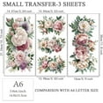 thumbnail image 2 of 3pcs/Set Blooming Flower Rub on Transfers for Furniture and Crafts 6x12 inch Rose Peonies Furniture Decals Floral Transfer Stickers Rub on Decals for Wood Furniture Home Decor, 2 of 9