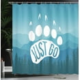 thumbnail image 4 of Ambesonne Retro Shower Curtain, Mountains Graphic, 69"Wx70"L, Blue and White, 4 of 5
