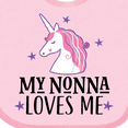 thumbnail image 4 of Inktastic My Nonna Loves Me Unicorn Girls Baby Bib, 4 of 4