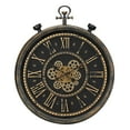 thumbnail image 2 of Monarch Specialties I 9073 - Clocks, 24" Round, Gear Mechanism, Wall Clock, Brown, Transitional, 2 of 4