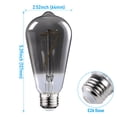 thumbnail image 7 of 12 Pack Light Bulb Dimmable, LED Vintage Edison Bulbs, E26 Base, Antique Flexible Filament Bulb, Decorative Light Bulbs for Ceiling Light, 4000K Cool White, Smoke Gray, 7 of 7