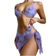 thumbnail image 1 of Traje de baño de 3 piezas con cintura alta y tirantes cruzados para mujer Fridja  nalpqowj51331, 1 of 5