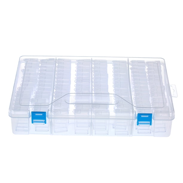 Caja de almacenamiento de diamante de plástico transparente con mango 64 Irfora Paquete de 112