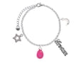 thumbnail image 2 of Delight Jewelry Hot Pink Easter Egg with Color Crystal Dots Silvertone Dream Big Charm Bracelet, 7.5+2" Extender, 2 of 4