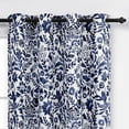 thumbnail image 2 of DriftAway Julia Watercolor Blackout Room Darkening Grommet Lined Thermal Insulated Energy Saving Window Curtains 2 Layers 2 Panels Each Size 56 Inch by 97 Inch Navy, 2 of 8