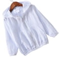 thumbnail image 4 of Abrigo para niños Chaqueta con capucha de algodón con protección solar para bebé niña niño, blanco, 130 cm Advancent AP001415-19, 4 of 7
