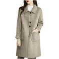 thumbnail image 2 of RYDCOT Winter Coats for Women Women's Solid Color Fashionable Medium Long Woolen Loose Coat Jacket Clearance, 2 of 3