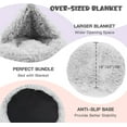 thumbnail image 3 of Dog Beds for Large Dogs, Donut Dog Bed with Blanket, Cozy Soft Fluffy Round Dog Bed, Calming Dog Bed Washable (20"/26"/35") Light Grey, 3 of 18