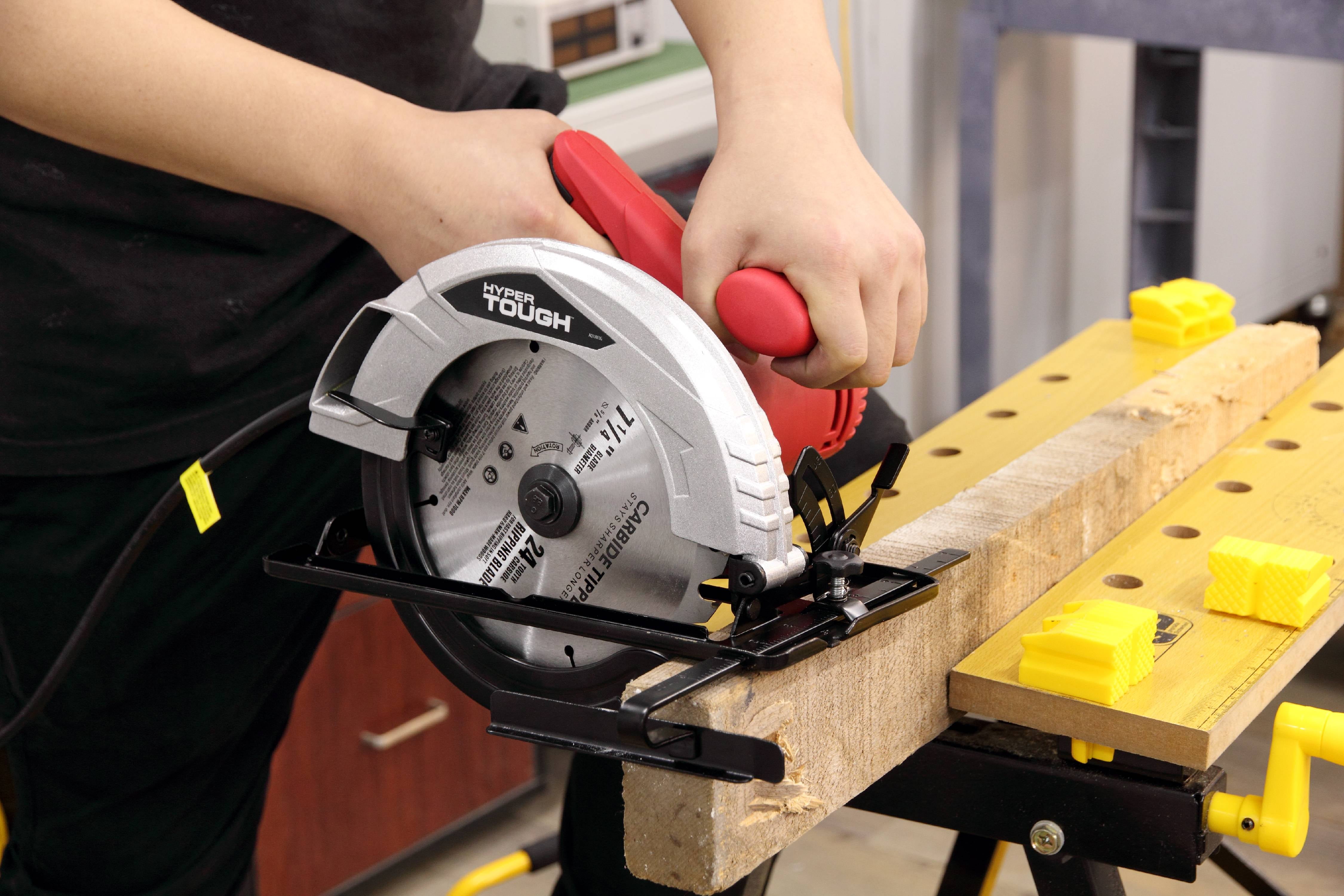 Hyper Tough 12 Amp Corded 7 1 4 inch Circular Saw with Steel Plate