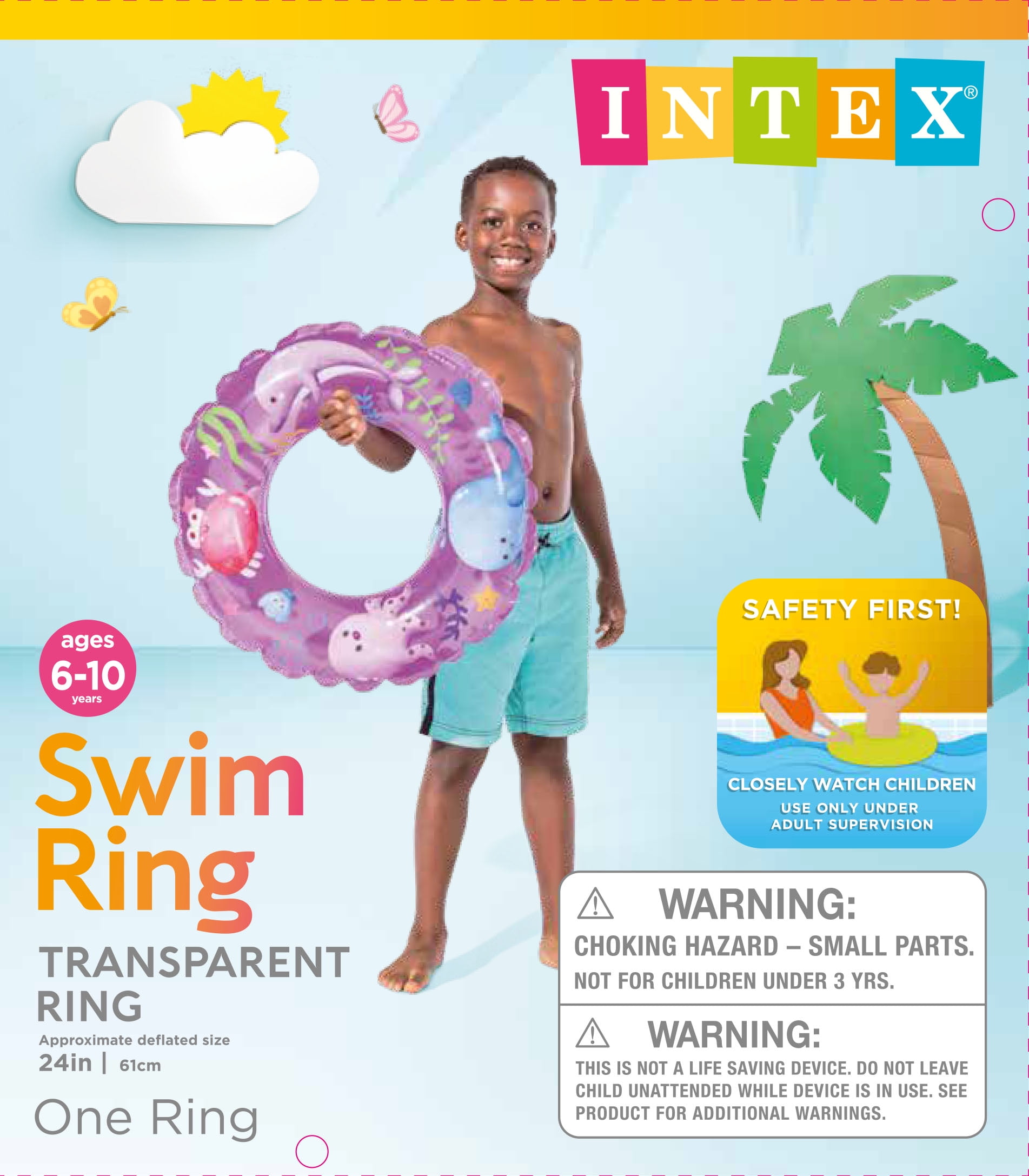 (2 pack) Intex 24" Inflatable Transparent Ring