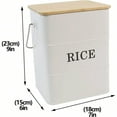 thumbnail image 2 of Metal Rice Storage Container | Farmhouse Rice Canister with Lid & Measuring Scoop - Sealed Design for Kitchen Countertop Food Storage, 2 of 3