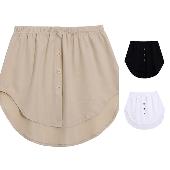 Wxolcjlv Womens Button Detail Mini Skirt Elastic Waist Daily Curved Hem Skirts