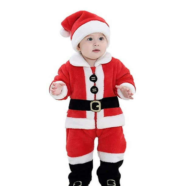 Musuos Baby Boy Girl Santa Claus Christmas Costume Fancy 4PCS Xmas Outfits  Sets 