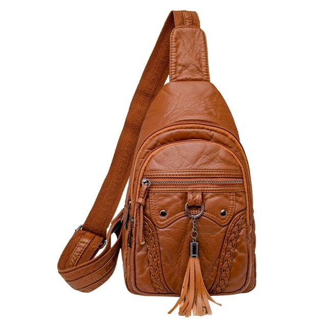 zttd women chest bag sling bag small crossbody pu leather satchel ...