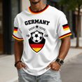 thumbnail image 2 of Soccer Cup 2026 Jersey for Men, Crew Neck Short Sleeve Deutschland Shield Graphic Tee with Honeycomb Mesh Texture - Lightweight Performance Top for Match Day & Gym White M, 2 of 7