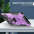 thumbnail image 6 of iPhone 12 Case with Slide Camera Cover & Kickstand, TECHCIRCLE Rugged Military Grade Protective Cover Ring Stand Magnetic Case for iPhone 12 6.1", Purple, 6 of 7