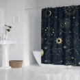 thumbnail image 3 of Goth Bathroom Shower Curtain, Celestial Moon and Sun Print, Cosmic Starry Night Gothic Aesthetic Fabric, Witchy Astrology Vibe, Waterproof Curtain 72x84 with Hooks, 3 of 5