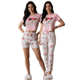 thumbnail image 1 of Pijama De 3 Piezas Mujer Pantalon Short Y Playera A Juego, 1 of 5