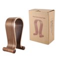 thumbnail image 1 of Soporte para auriculares para juegos Soporte de madera para auriculares con forma de arco de escritorio Soporte universal para auriculares, color nogal AweSitey EL4845-02B, 1 of 2