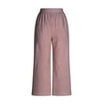 thumbnail image 6 of AUNVITO Women's Striped Cropped Pants with Oversized Pockets Casual and Chic, 6 of 9