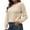 Khaki #808, variant on Bovemsi Sweaters for Women Cozy Women's Round Neck Solid Color Hollowed Out Core Spun Yarn Bottom Sweater With Long Sleeves Fall Sweaters