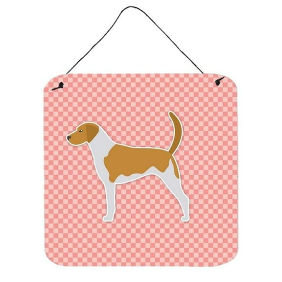 American Foxhound Checkerboard Pink Wall or Door Hanging Prints