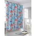 thumbnail image 3 of Fsddascl Coastal Blue Shower Curtain Set - Long 72" x 84" Washable Bathtub Curtain with 12 Hooks, Tropical Starfish Coral Summer Beach Waterproof Fabric Stall Shower Curtains for Bathroom/Bathtub, 3 of 6