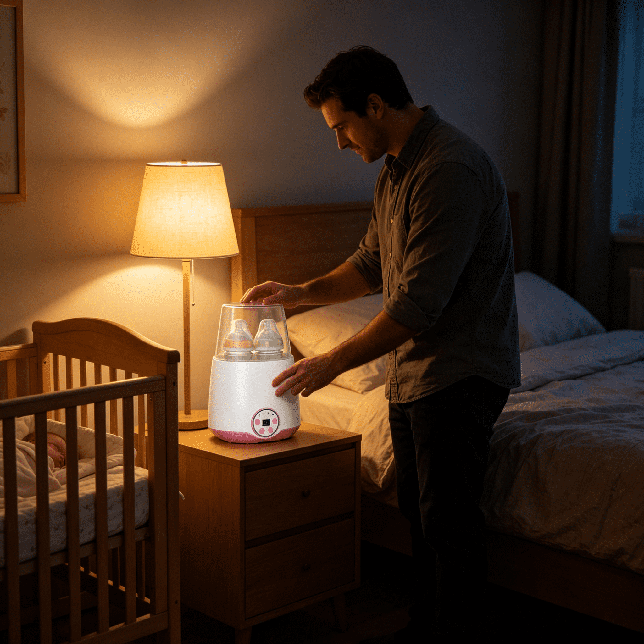 XIRQI 2026 New Bottle Warmer Adjustable Temperature Bottle Warmer on the Go Space-Saving Portable Milk Warmer for Stress-Free Feeding for Travel Home Car Pink