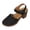 Black, variant on Women's Low Block Chunky Sandals Flowers Hollow out Comfortable Close Toe Ankle Strap Party Dress Pumps Strappy Buckle Heeled Shoes Blue Size 9