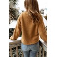 thumbnail image 1 of ABPHQTO Chaqueta de peluche con botones y cuello en V informal marrón para mujer, 1 of 5