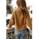 thumbnail image 1 of ABPHQTO Chaqueta de peluche con botones y cuello en V informal marrón para mujer, 1 of 5