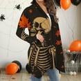 thumbnail image 5 of Wensltd Women Halloween Long Sleeve Open Front Cardigan Pattern Pumpkin Lightweight Coat, 5 of 6