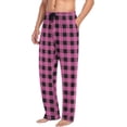 thumbnail image 4 of Top-kevin Pink Plaid Pajama Pants for Men Pajama Bottoms Sleep Lounge Pjs Pants, 4 of 7