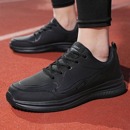 

NECHOLOGY Mens Leather Sneaker Fashion Men Waterproof Mountaineering Casual Sport Shoes Lace Up Sneaker Storage for Men High Tops Black 11