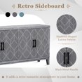 thumbnail image 3 of Retro Wooden Sideboard with 4 Door, Adjustable Shelves and Metal Handles,Large Storage Buffet Storage Cabinet for Kitchen, Living Room, Dining Room (Light Gray-4 Door Cabinet), 3 of 9