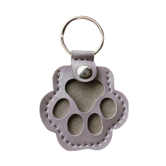 Cute Leather Paw Dog Fur Storage Keychain Pet Hair Keepsake Keyring Unique Memorial Collection Keychain Pet Memorial Gifts Paw Charm Key Holder for Bag Purse