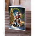 thumbnail image 2 of Bernese Mountain Dog and Santa Claus Greeting Cards Pack of 8 7 in x 5 in, 2 of 3