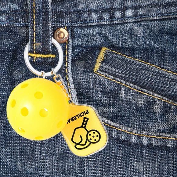 Danhjin Porte-Clés en Alliage Raquette de Pickleball Porte-Clés en Alliage Pendentif de Sport Simulation Porte-Clés de Pickleball