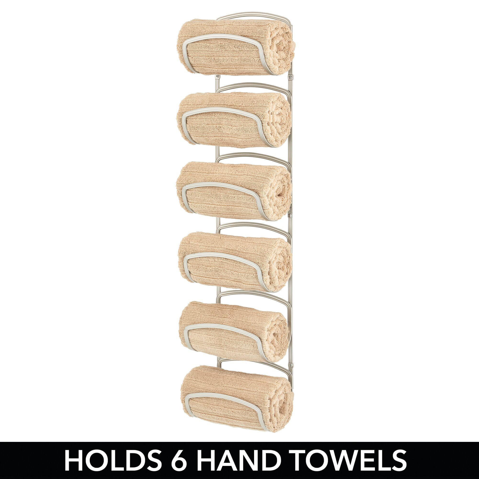 House & Homestyle Holder, Wall Mountable 5 Tier Hanging Towel Storage  Rail/Rack for Bathroom, En Suite or Toilet, H 57cm x W 31cm x D 15cm,  Chrome