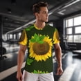 thumbnail image 3 of Wukai Sunflower Print Men's Short-Sleeved Mesh T-Shirt,Quick-Dry Short Sleeve Workout T-Shirt-4X-Large, 3 of 8