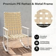 thumbnail image 3 of LAUSAINT HOME 3-Piece Outdoor Patio Furniture Set, 2 Wicker Rocking Chairs with Side Table, Beige, 3 of 8