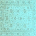 thumbnail image 1 of Ahgly Company Indoor Square Oriental Light Blue Traditional Area Rugs, 3' Square, 1 of 4