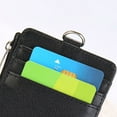 thumbnail image 4 of LCXmlly Employee Card Holder 2 In 1 ID Badge Holder with Lanyard Clear Window 5 Card Slots Faux Leather Solid Color Multi functional Employee ID Card Case, 4 of 8