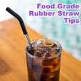 thumbnail image 3 of Reusable Silicone Straw Tips,Bexikou 12 Pcs Black Food-Grade Straw Tips,8mm/0.31" Wide Metal Straws Covers for Long Stainless Steel Drinking Straws, 3 of 6